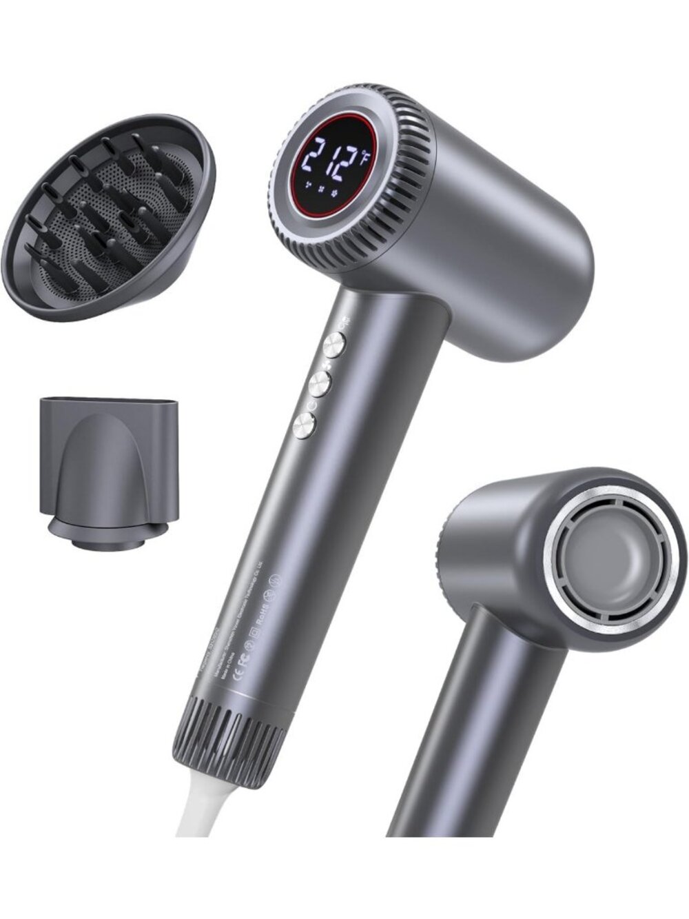 High-Speed 1800W Hair Dryer, Negative Ion, Low Noise, Travel & Salon Use